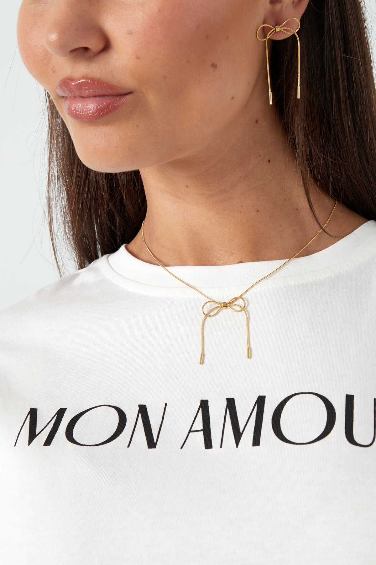Bow Necklace Gold