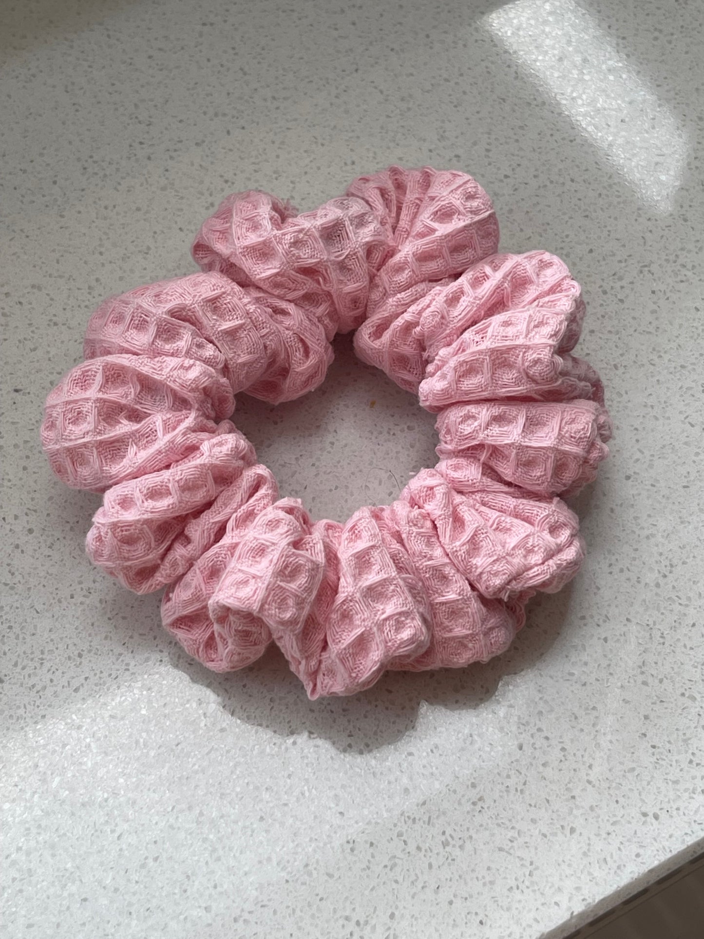 Scrunchie Waffle Pink ❥