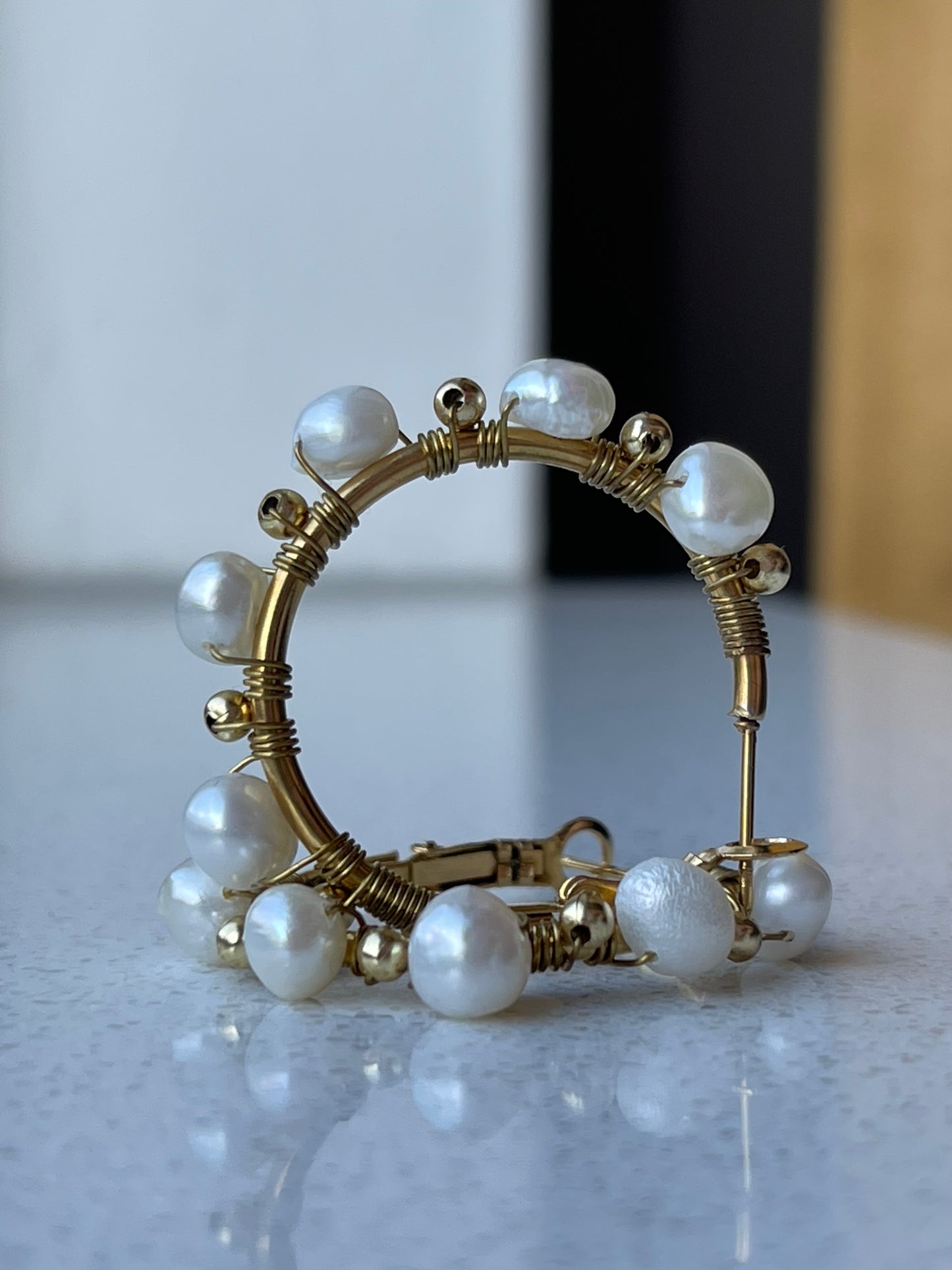 Pearl Hoops ❥