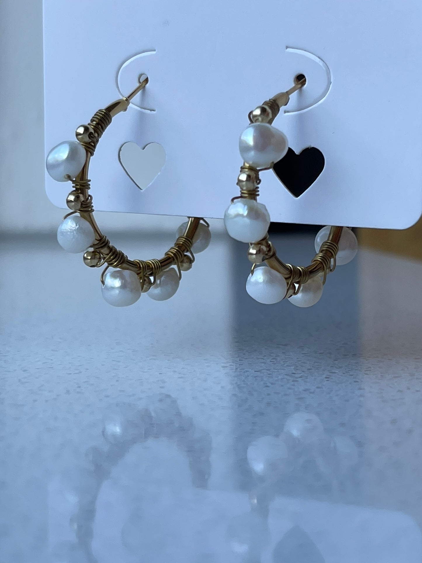 Pearl Hoops ❥