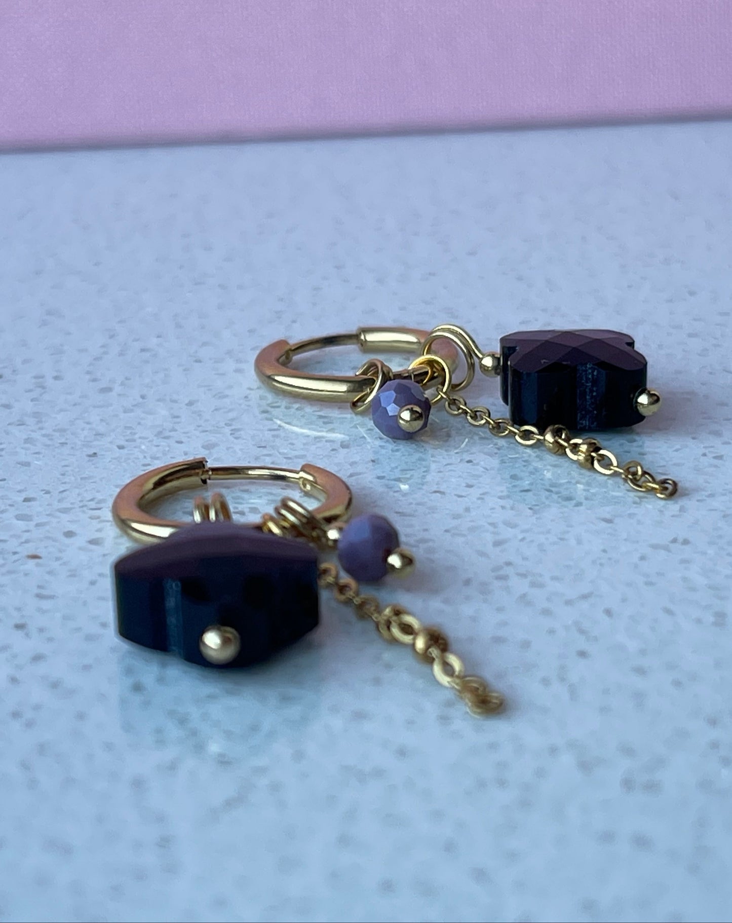 Viola Black King earrings ❥