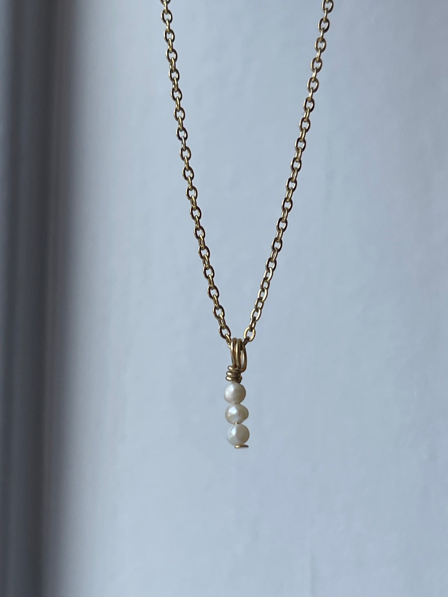 Ketting met zoetwaterparel bedel ❥