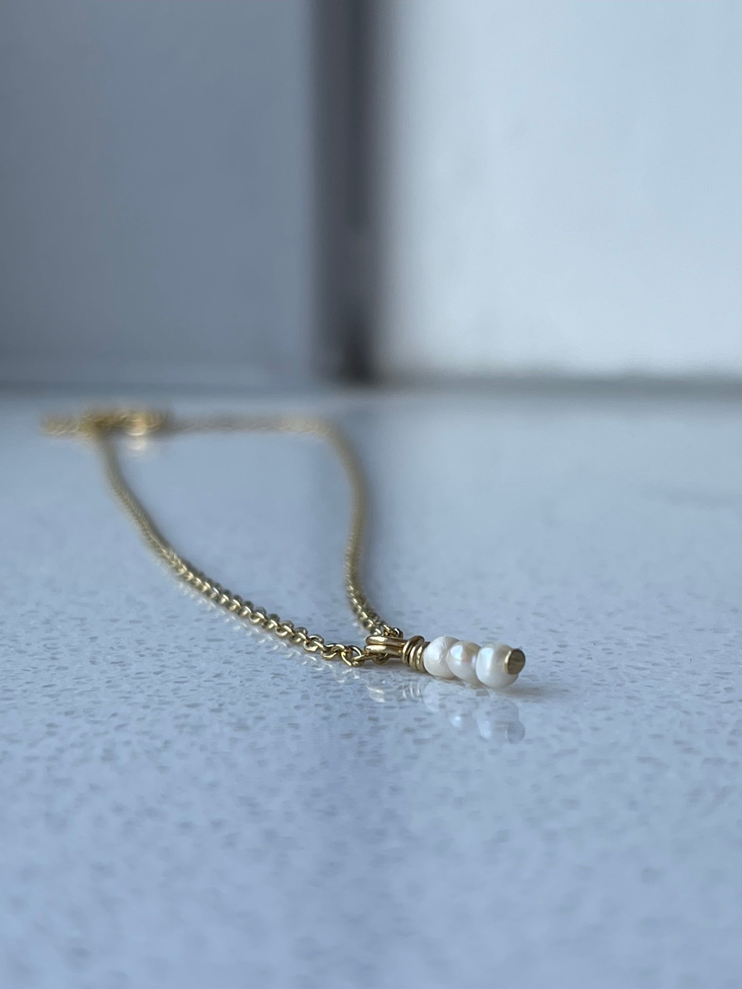 Ketting met zoetwaterparel bedel ❥