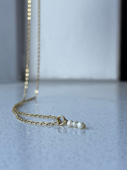 Ketting met zoetwaterparel bedel ❥