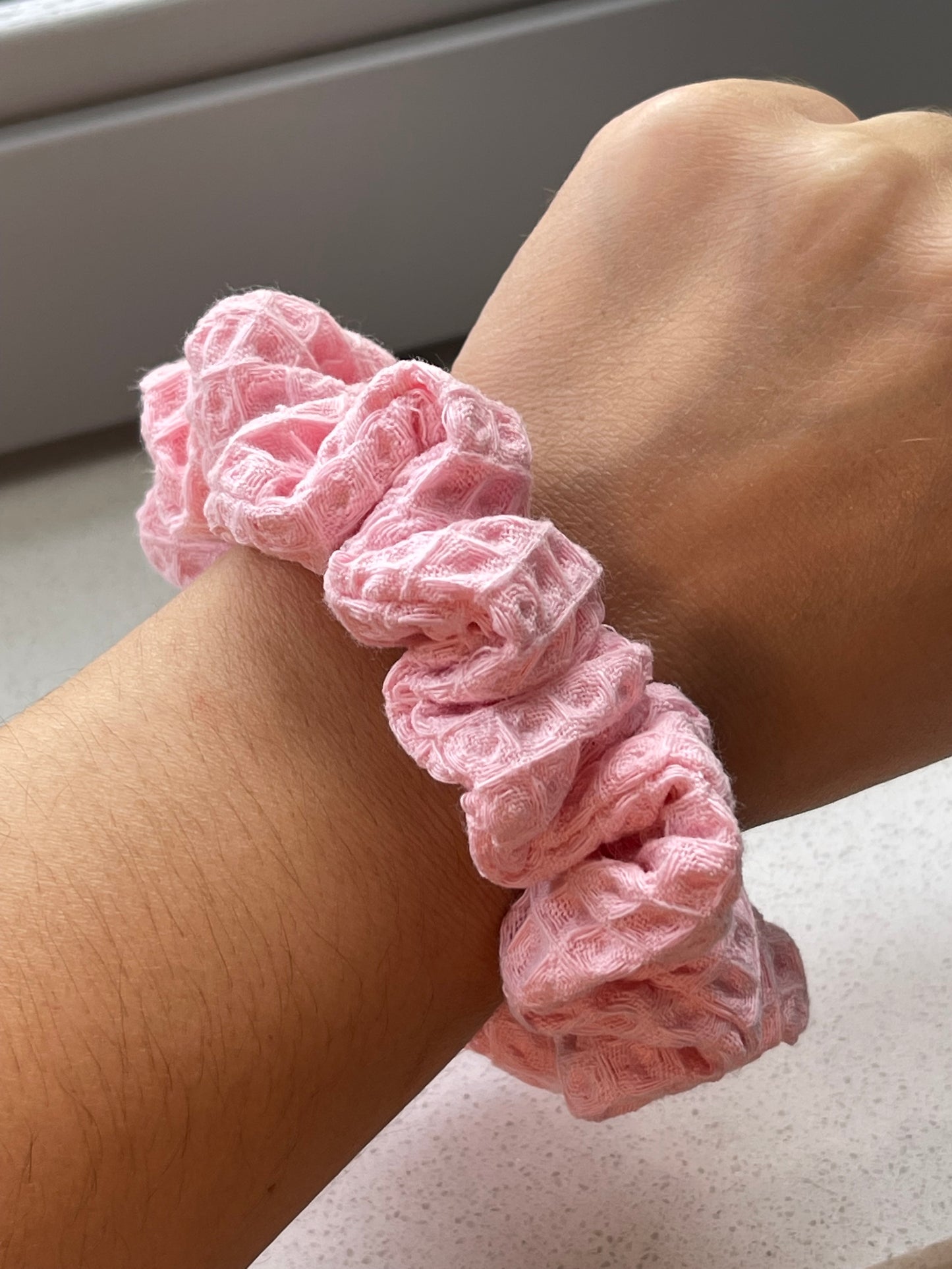 Scrunchie Waffle Pink ❥