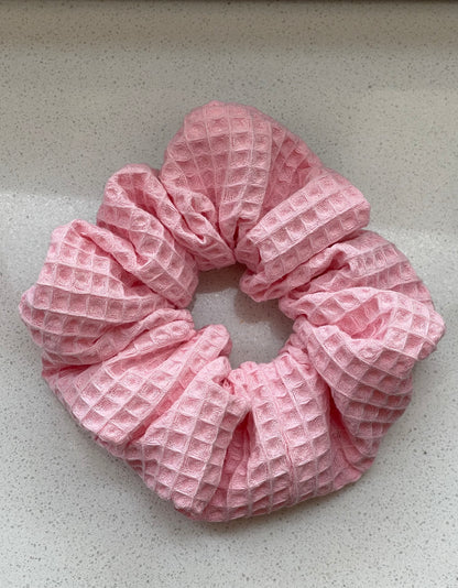 Scrunchie Waffle Pink ❥